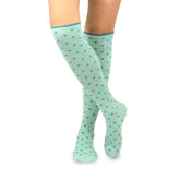 Blue Polka Dot Microfiber Knee High Socks